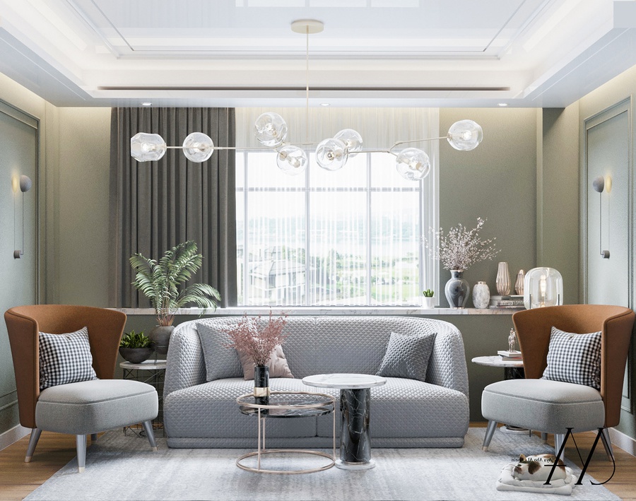 không gian sử dụng mẫu rèm cửa thiết kế độc quyền