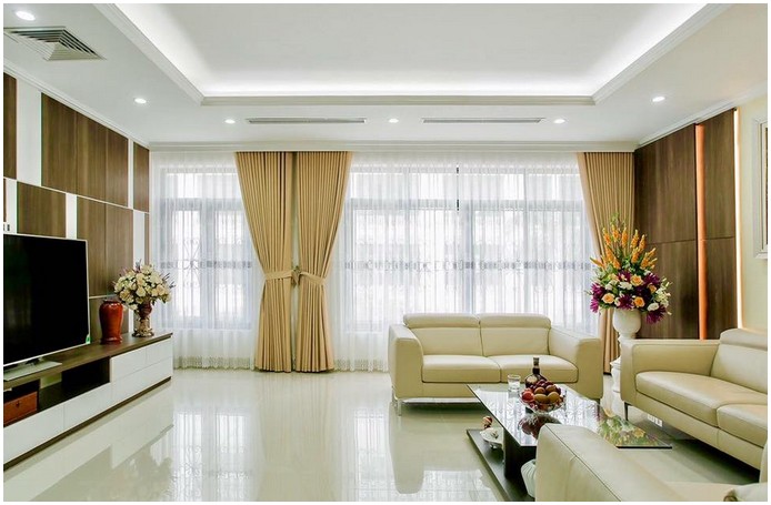 màn cửa trang trí phòng căn hộ chung cư phong cách tối giản