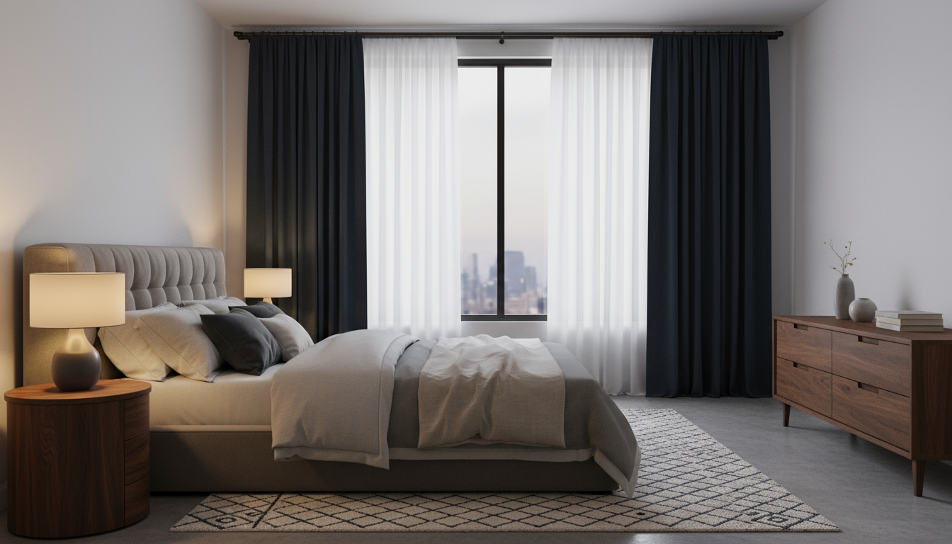 Màn cửa sổ phòng ngủ hiện đại và tiện lợi