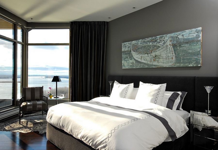 Phòng ngủ ấm cúng với màn cửa sổ hai lớp