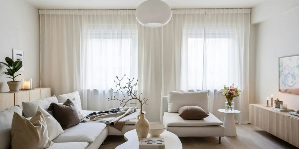 Rèm cửa đẹp Biên Hòa phòng khách hiện đại