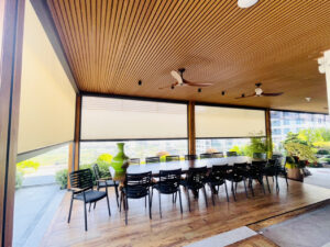 cấu tạo rèm zipscreen gồm hộp rèm ray nhôm và vải lưới