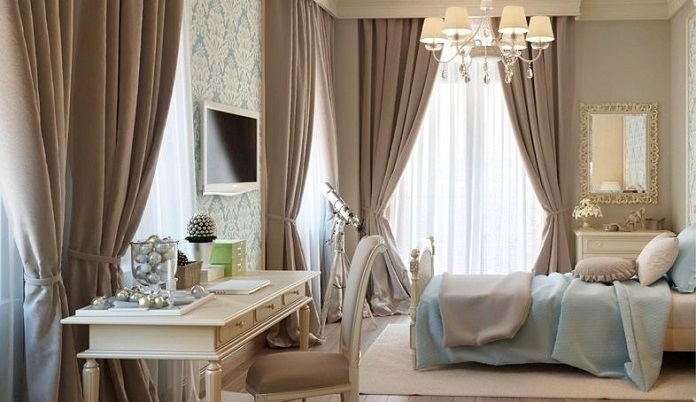 mẫu rèm cửa phòng ngủ cho bé gái họa tiết công chúa xinh xắn