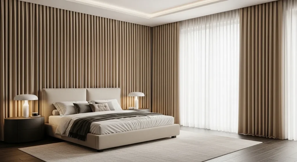 mẫu rèm cửa sổ phòng ngủ nhỏ giúp không gian rộng hơn