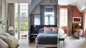 rèm cửa sổ phòng ngủ màu xanh mát mẻ thư giãn