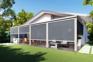 rèm cuốn zipper sân thượng che nắng gió hiệu quả