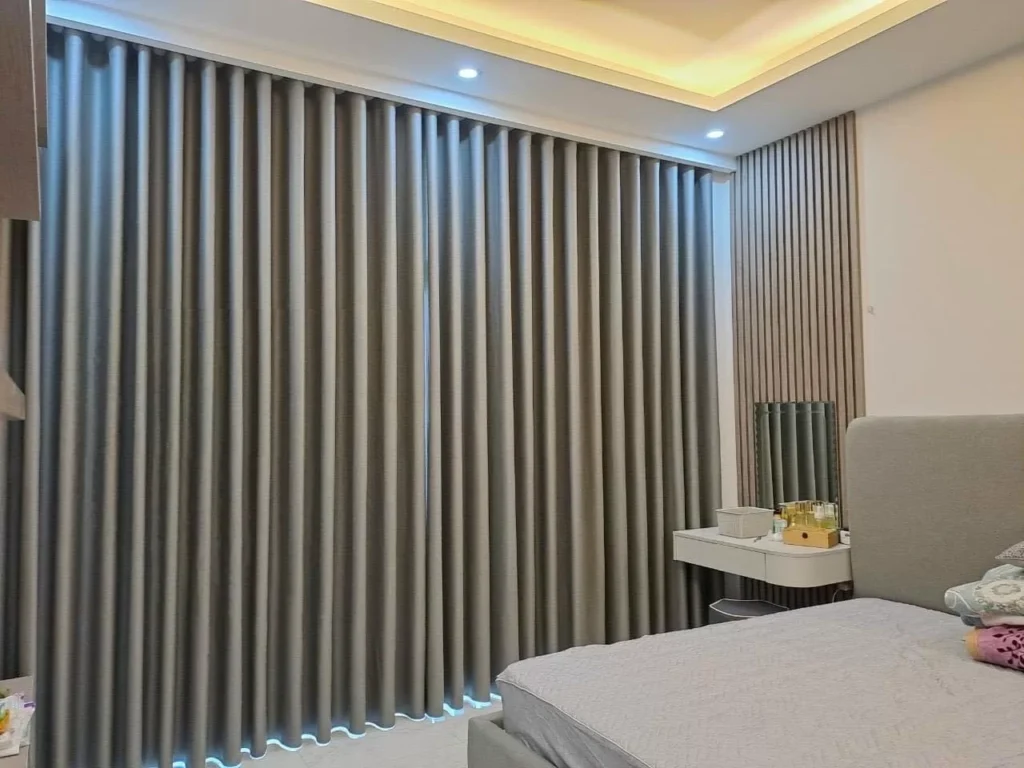 chất liệu cotton may rèm phòng ngủ nhẹ nhàng phù hợp gia đình