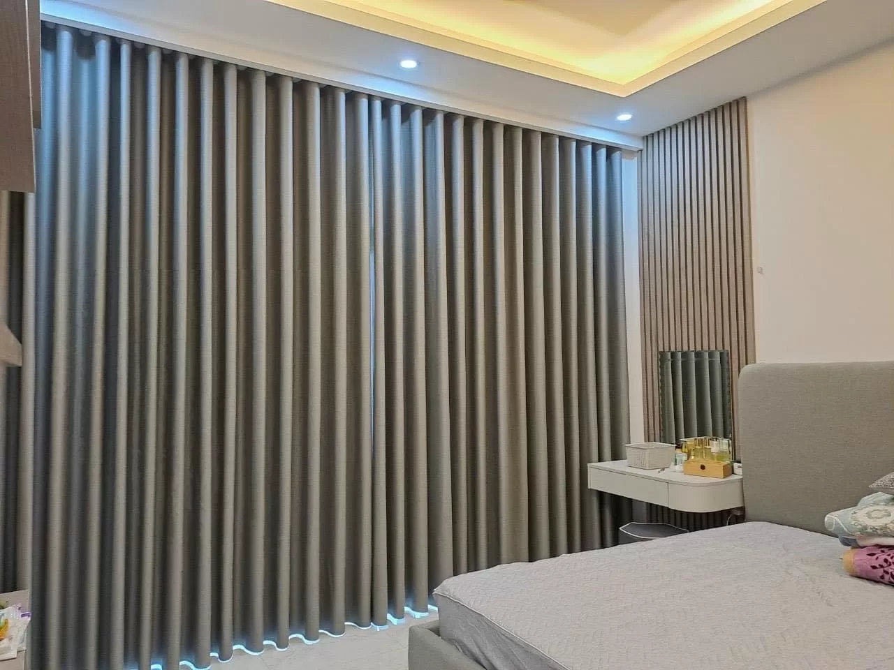 chất liệu cotton may rèm phòng ngủ nhẹ nhàng phù hợp gia đình