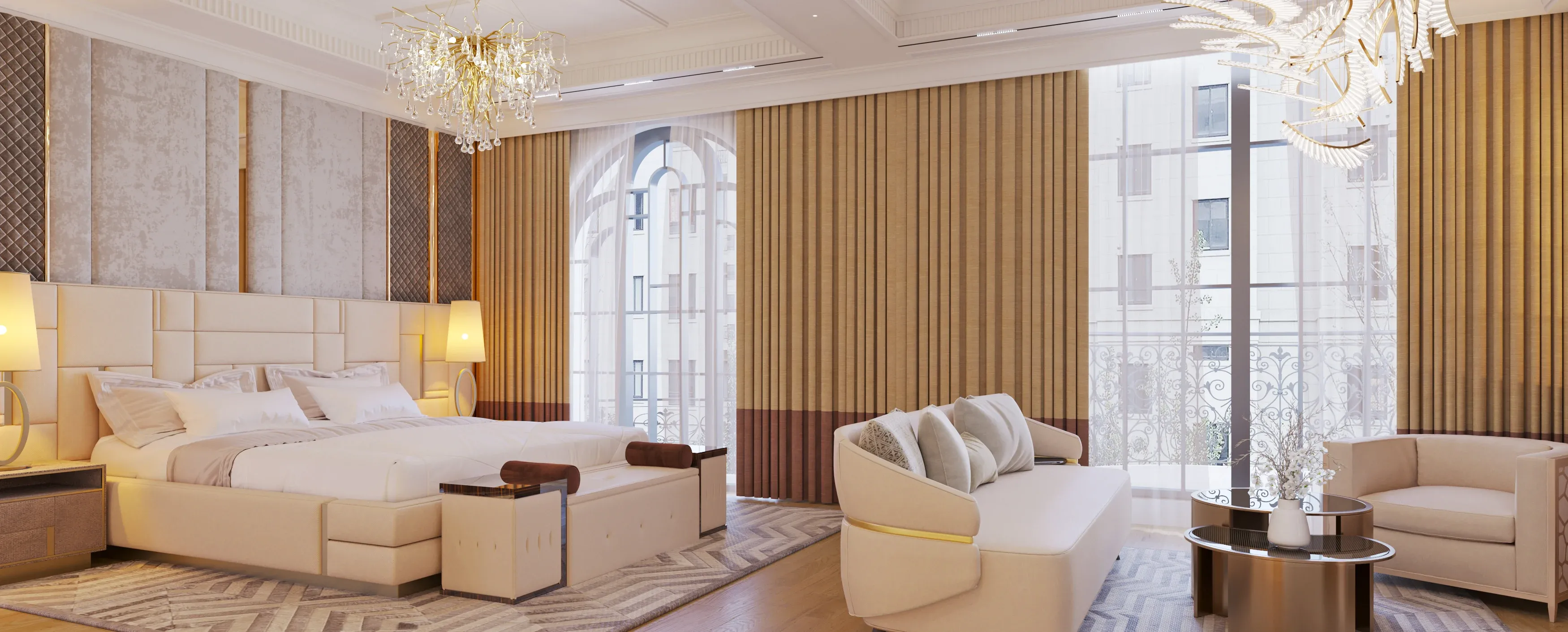 mẫu rèm cửa phòng ngủ Bình Thạnh đẹp sang trọng cho căn hộ