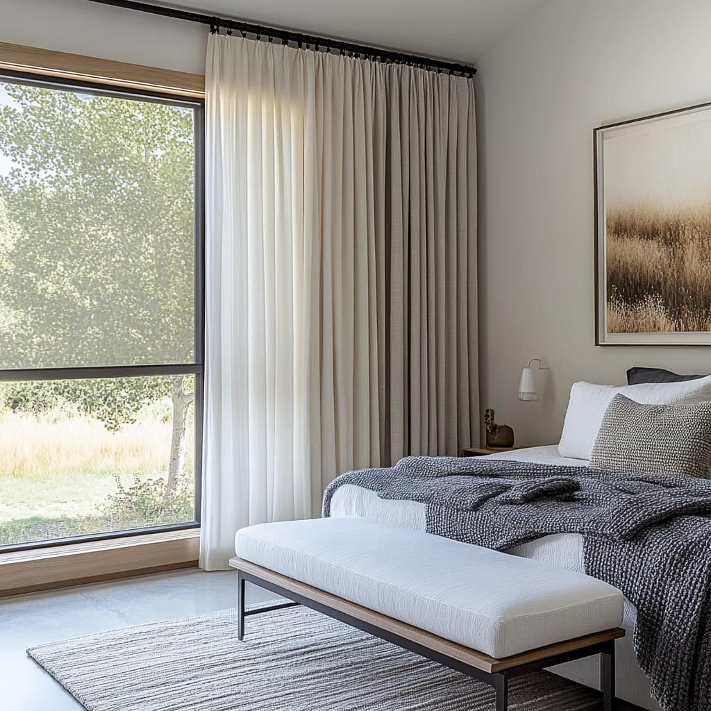 mẫu rèm cửa phòng ngủ homestay hiện đại sáng tạo