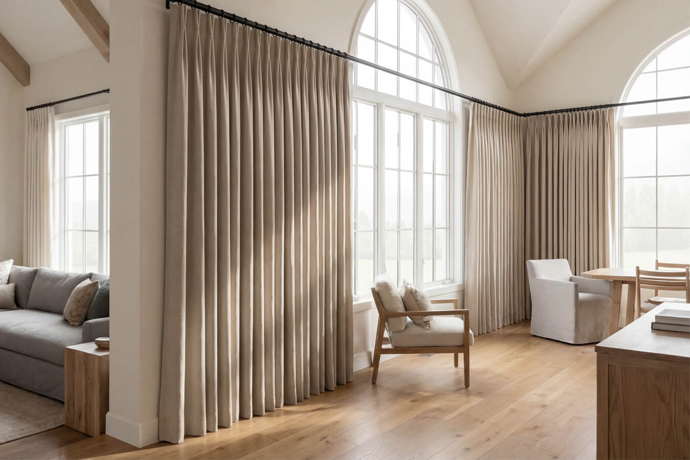 rèm phòng ngủ phong cách Nhật Bản tối giản sử dụng chất liệu tự nhiên