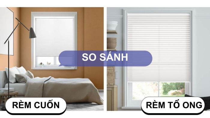 so sánh rèm tổ ong và rèm cuốn phòng ngủ về cách nhiệt và chống nắng