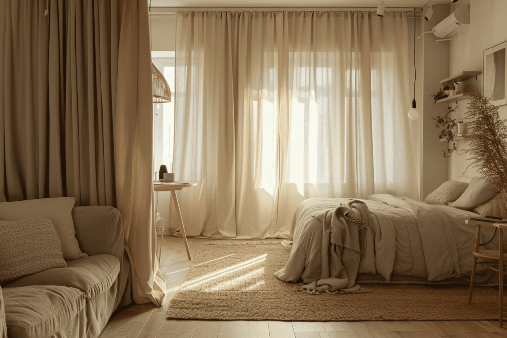 vải polyester rèm phòng ngủ bền đẹp chống nhăn dễ vệ sinh