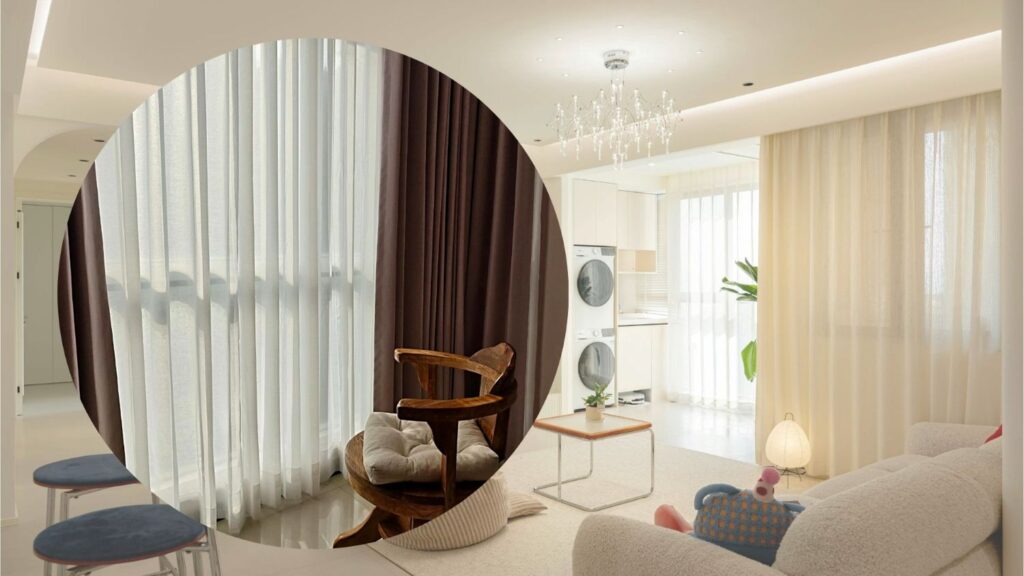 Rèm phòng khách cho căn hộ Airbnb hiện đại và tinh tế