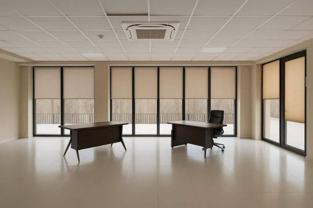 Làm rèm cuốn theo kích thước thực tế của cửa văn phòng