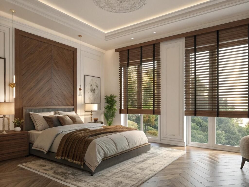 mẫu rèm gỗ đẹp màu tự nhiên cho căn hộ