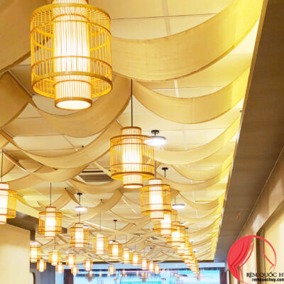 Rèm trần lượn sóng nhà hàng Trung Hoa
