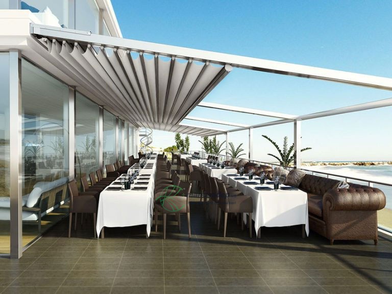 Rèm giếng trời tự động penthouse che nắng mái kính